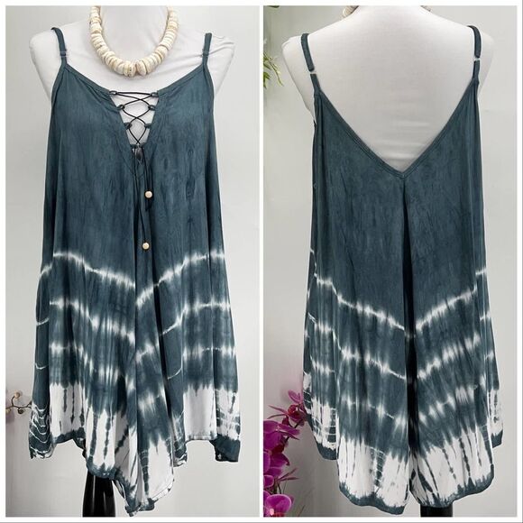 Kau wela ~ Coastal Beach Summer Mini Romper Gypsy Wide Leg Shorts - Picture 2 of 14